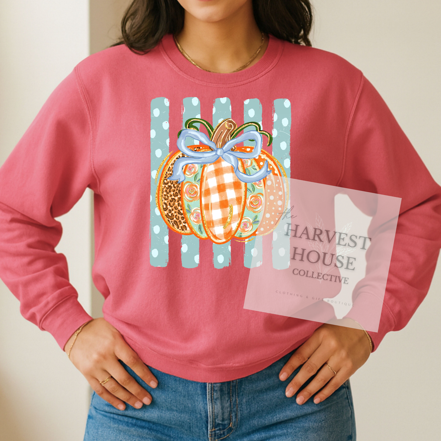 Polka Dot Pumpkin Crewneck