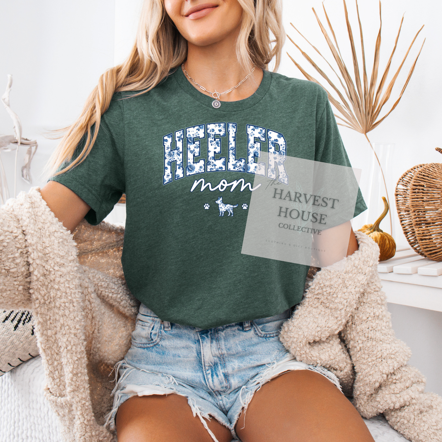 Floral Heeler Mom Shirt