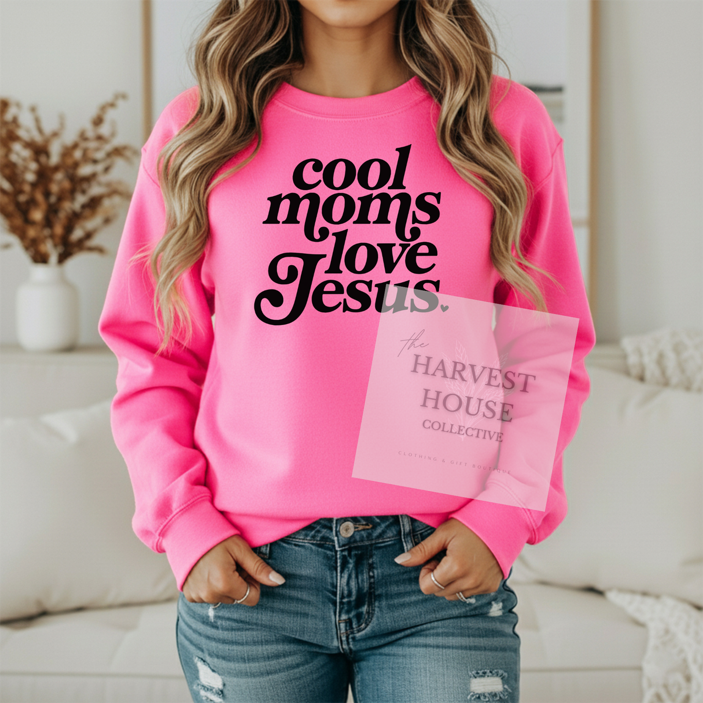 Cool Moms Love Jesus Gildan Crewneck & Hoodie