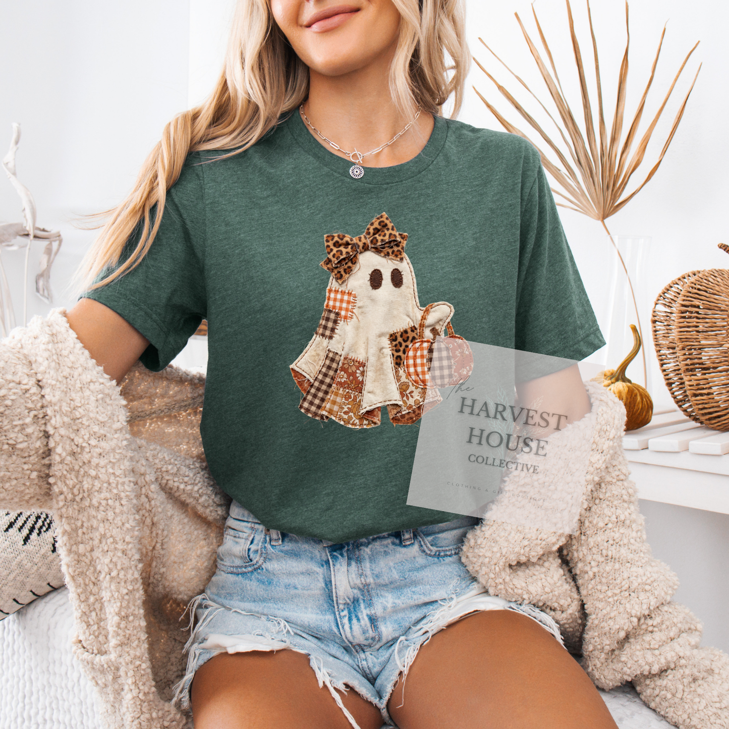 Patchwork Ghostie Bella Canvas Tee