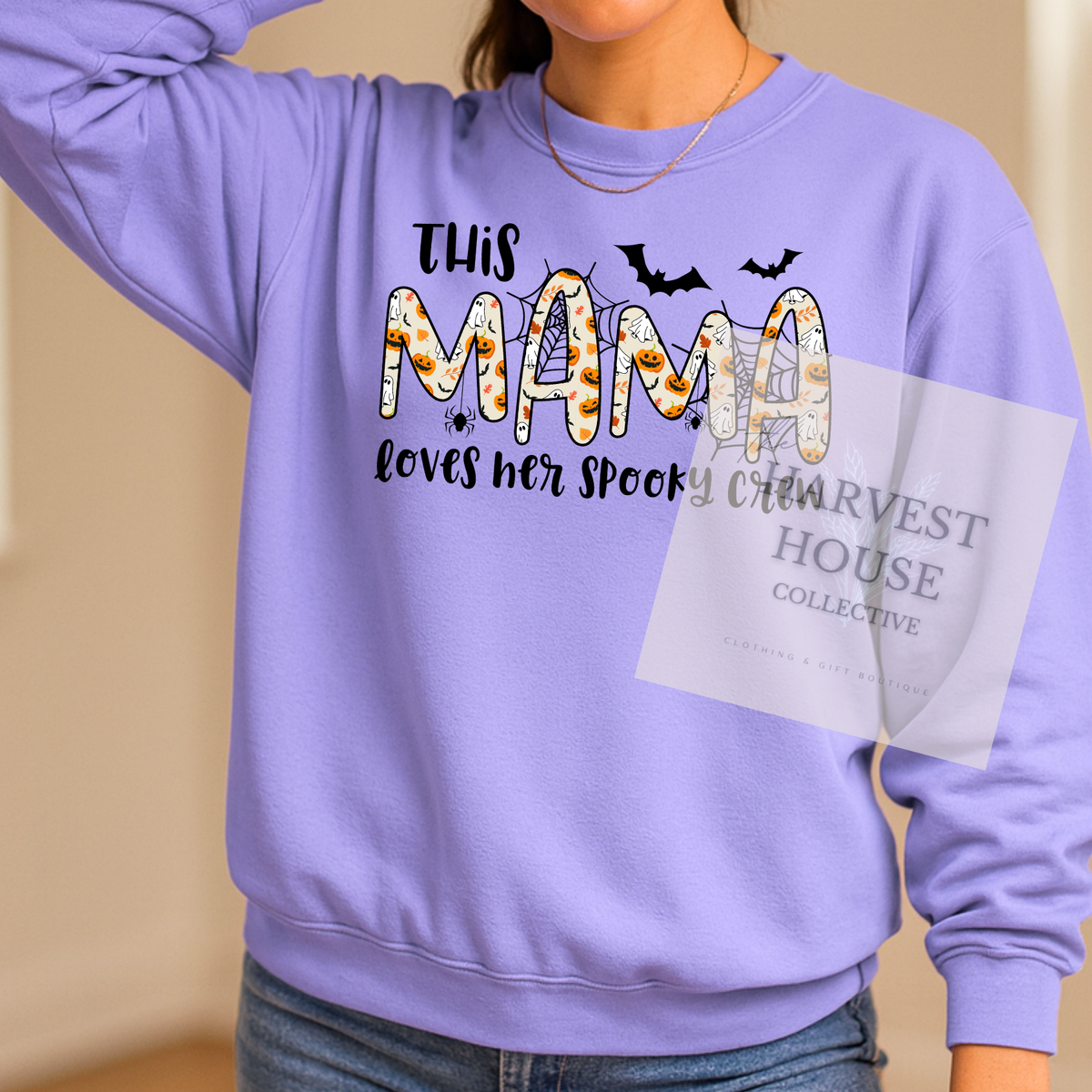 This Mama Loves Her Spooky Crew Crewneck