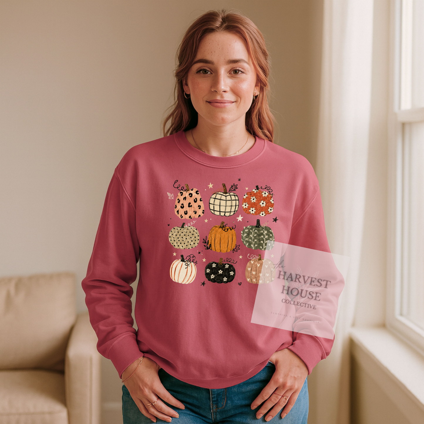Boho Pumpkins Comfort Color Crewneck