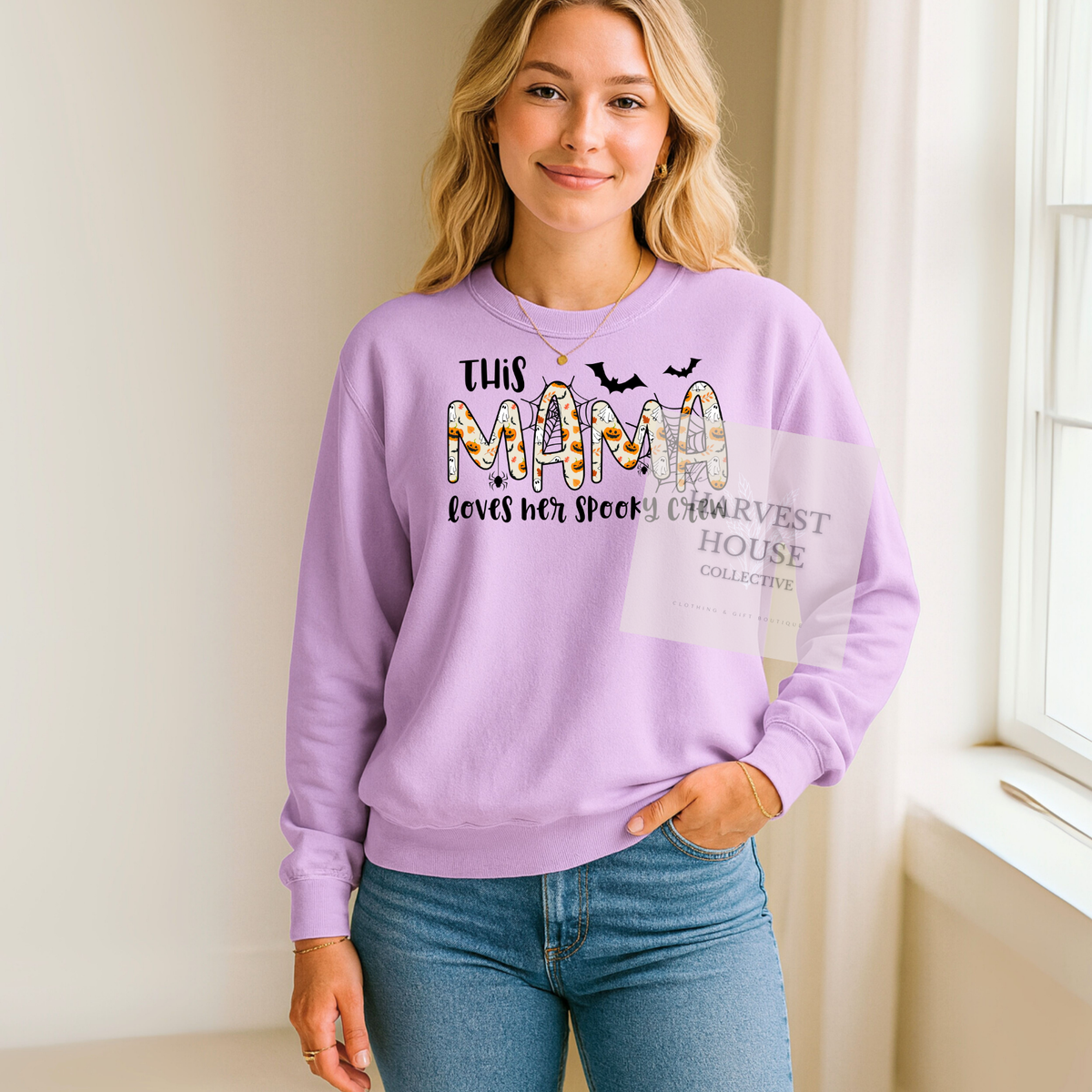 This Mama Loves Her Spooky Crew Crewneck