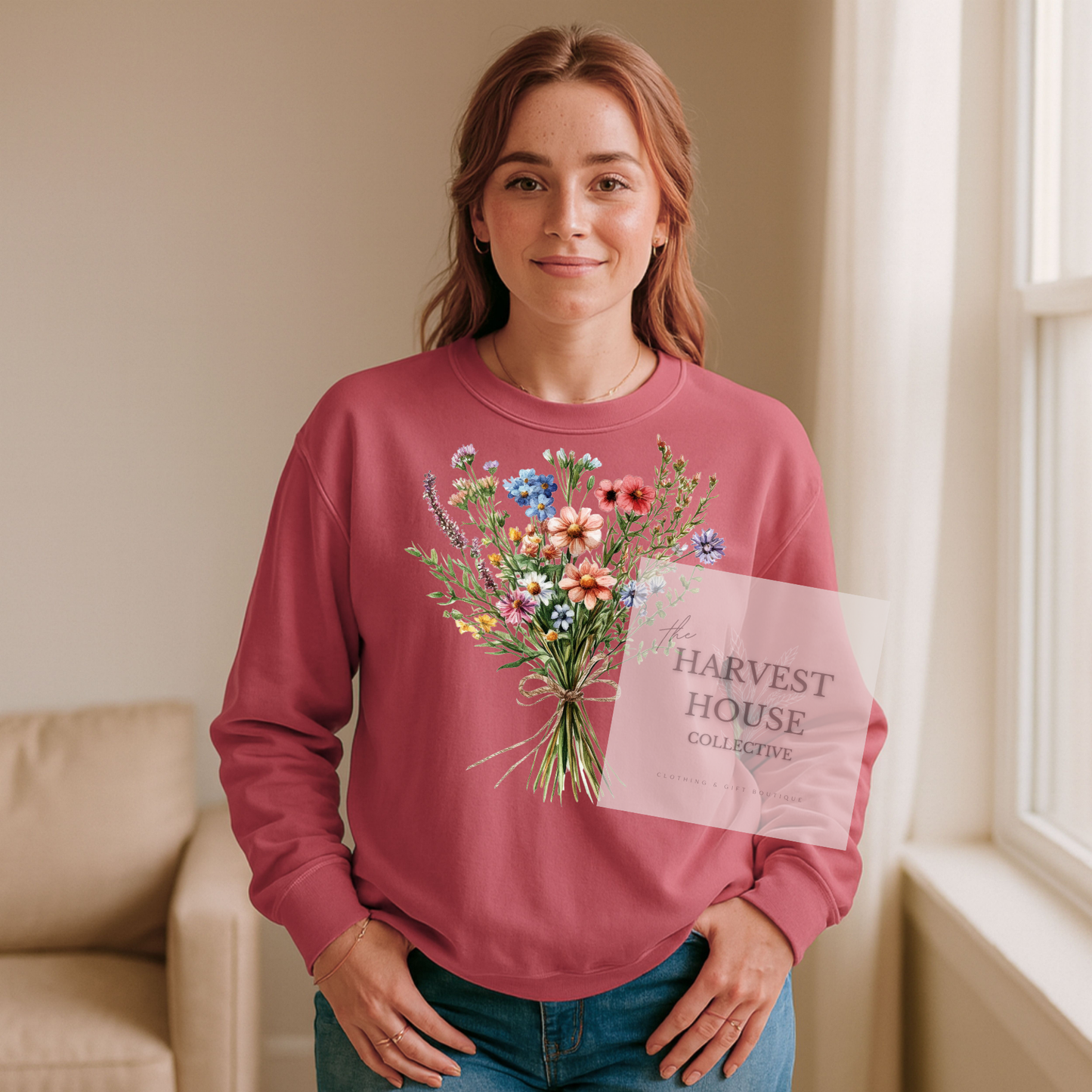 Floral Bouquet Comfort Color Crewneck