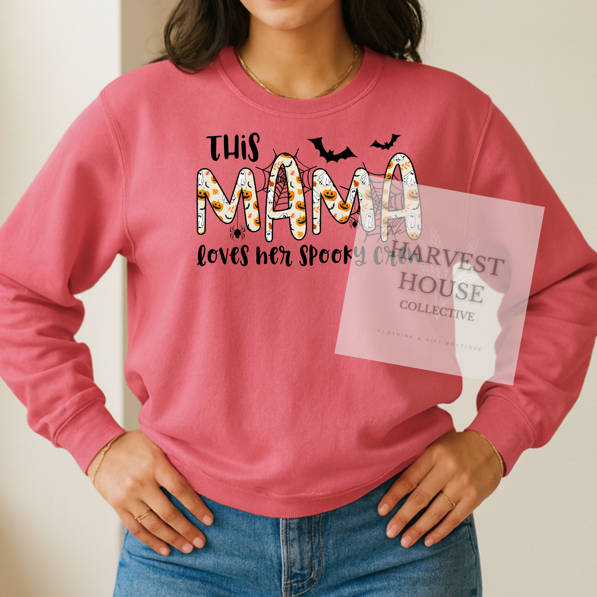 This Mama Loves Her Spooky Crew Crewneck