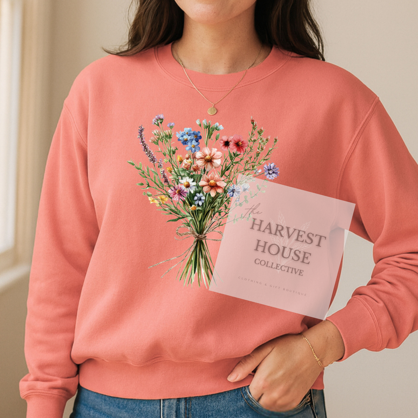 Floral Bouquet Comfort Color Crewneck