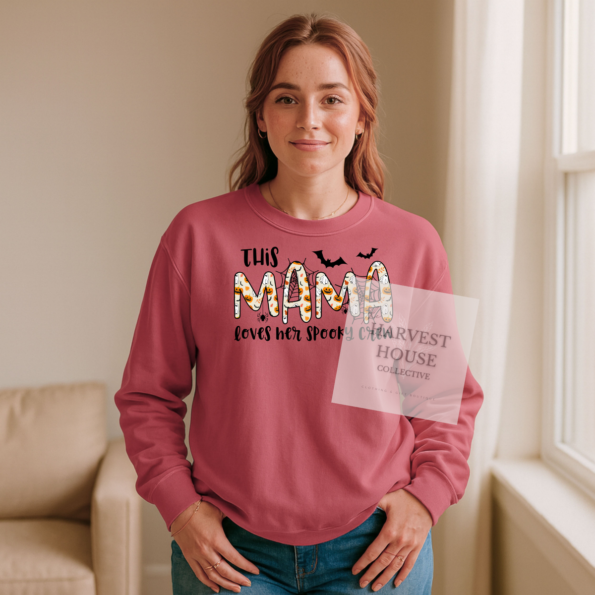 This Mama Loves Her Spooky Crew Crewneck