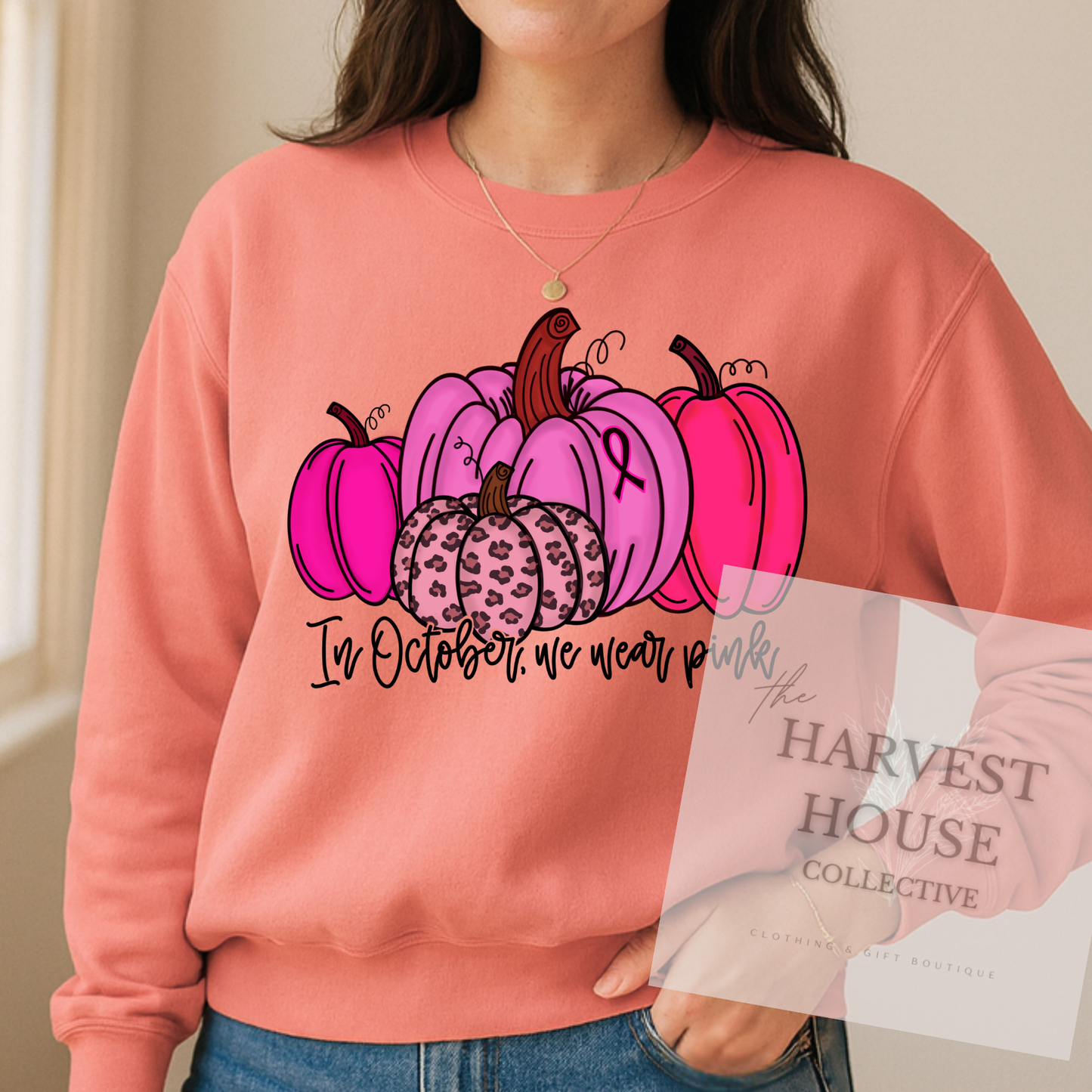 In October We Wear Pink Comfort Color Crewneck