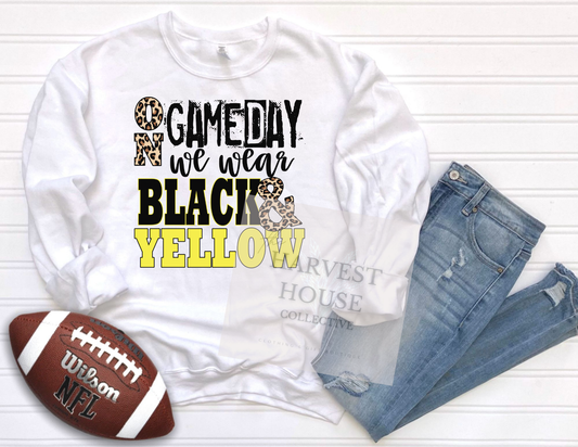 On Gameday We Wear Black And Yellow Shirt