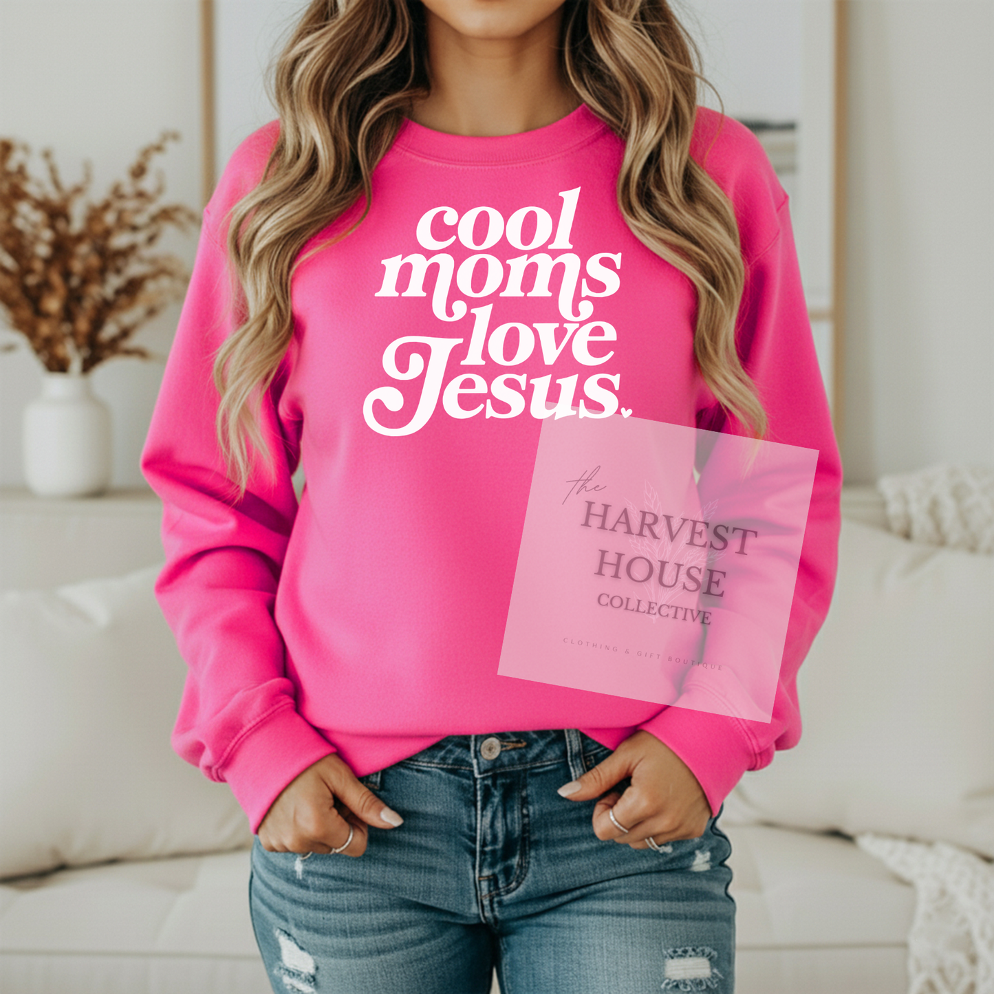 Cool Moms Love Jesus Gildan Crewneck & Hoodie