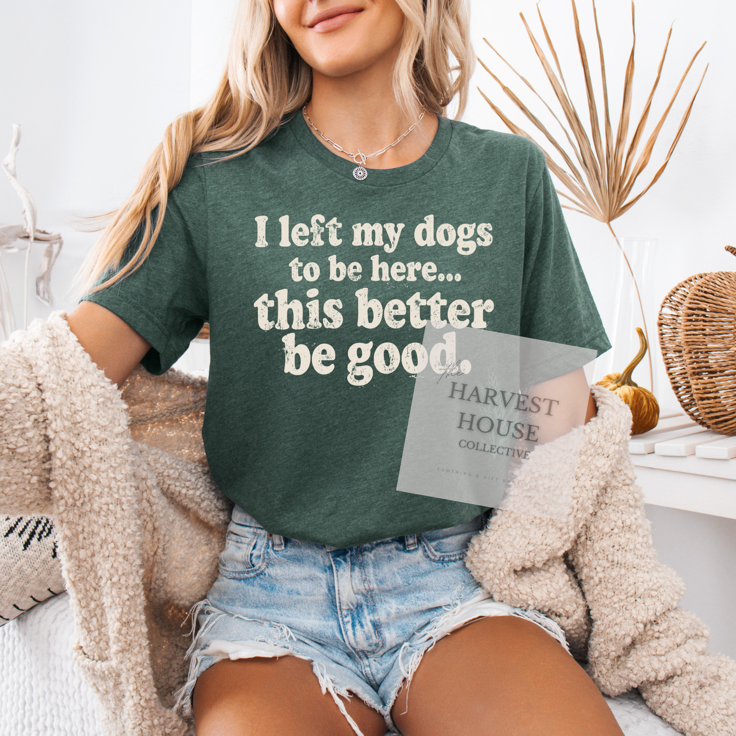 I Left My Dog To Be Here Bella Canvas Tee