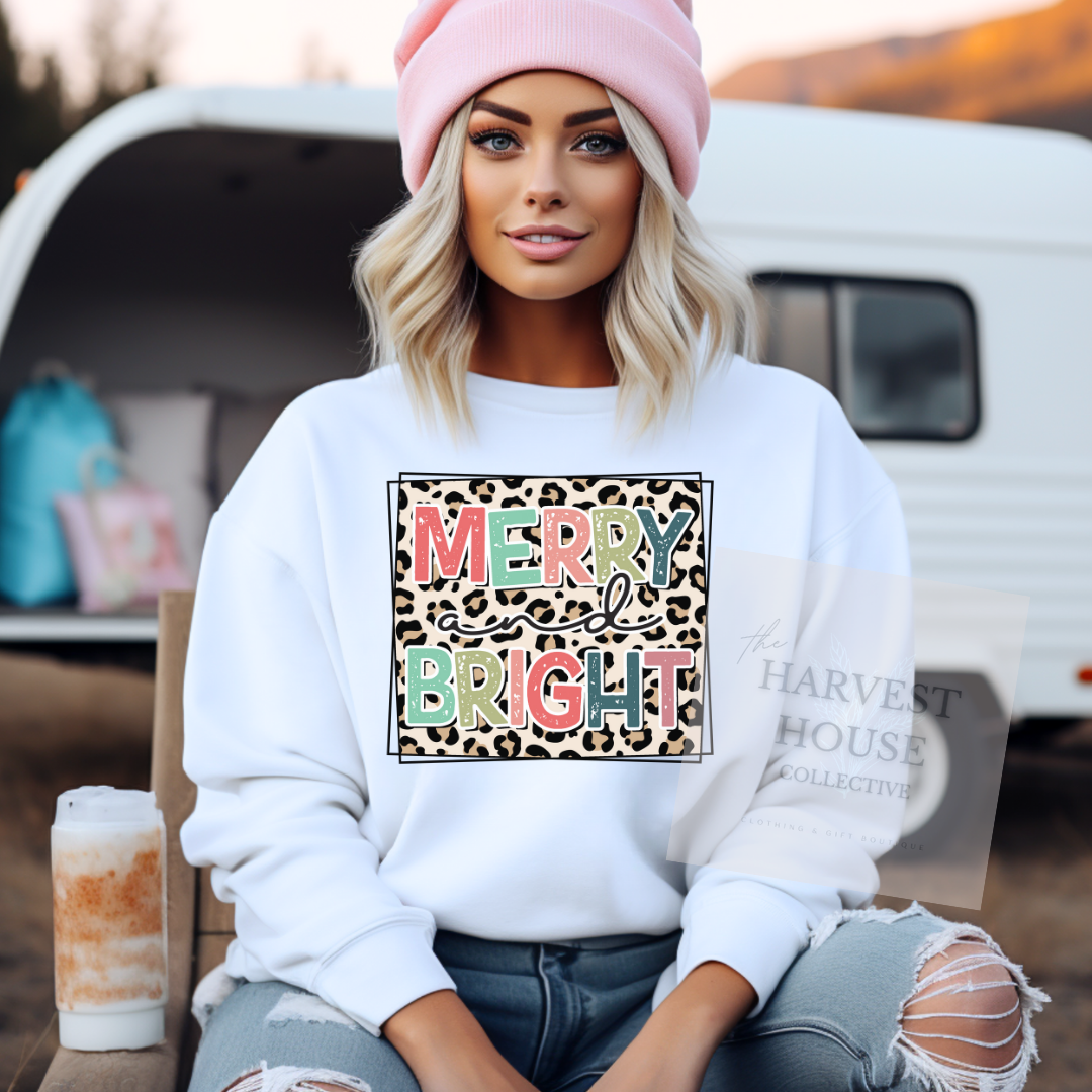 Leopard Merry And Bright Sweatshirt