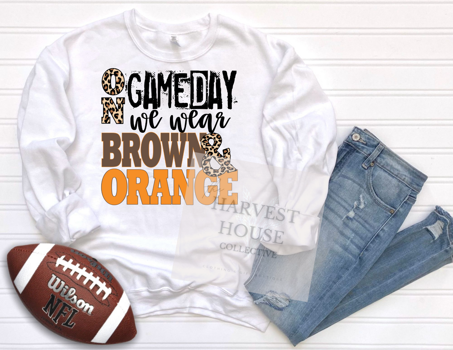 On Gameday We Wear Brown And Orange Shirt