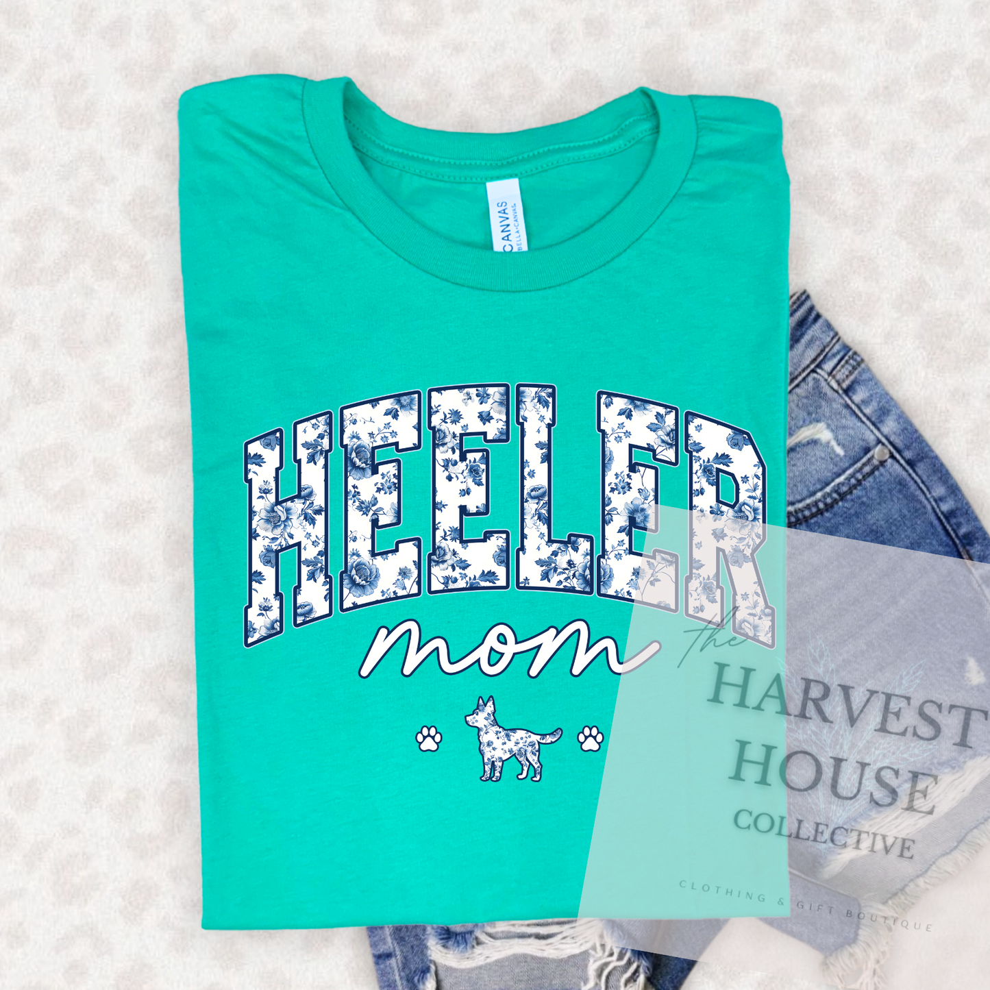Floral Heeler Mom Shirt