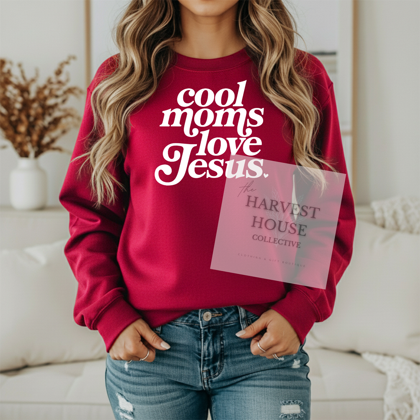 Cool Moms Love Jesus Gildan Crewneck & Hoodie