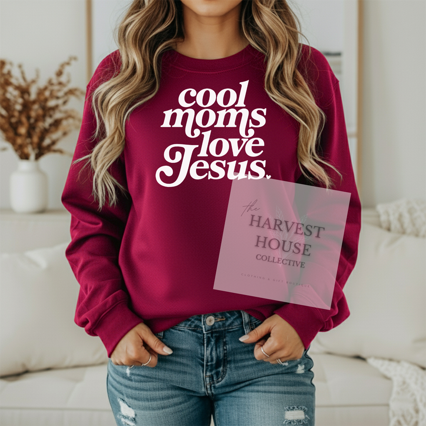 Cool Moms Love Jesus Gildan Crewneck & Hoodie