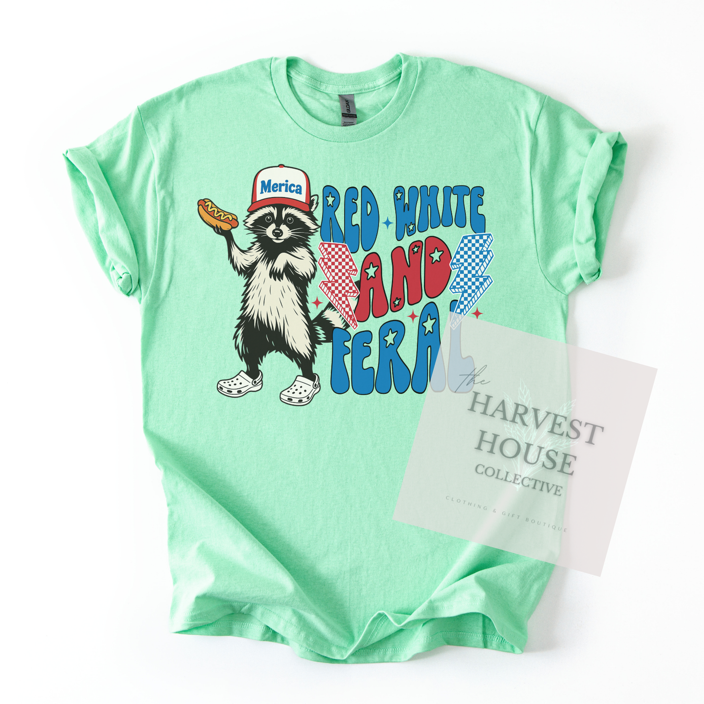 Red White And Feral Bella Canvas Tee