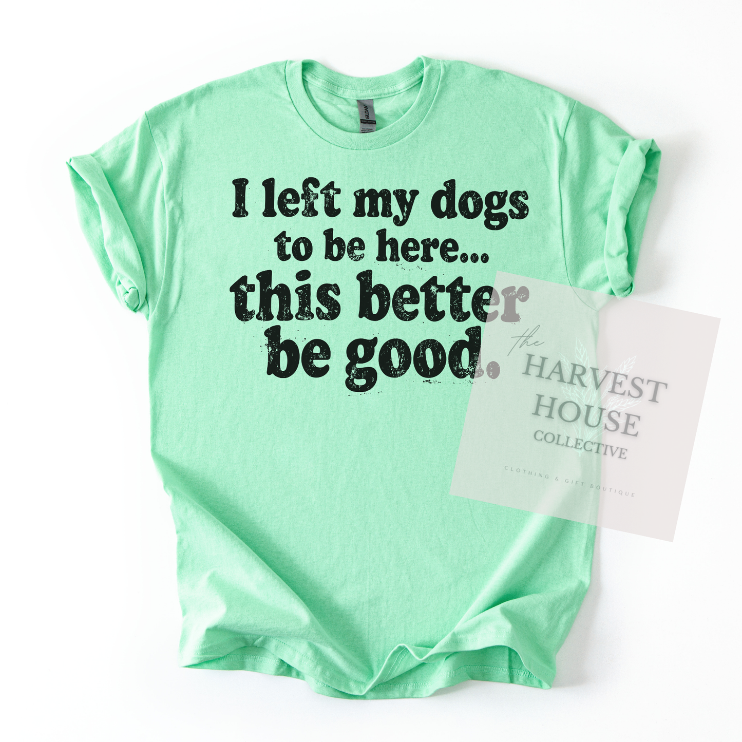 I Left My Dog To Be Here Bella Canvas Tee