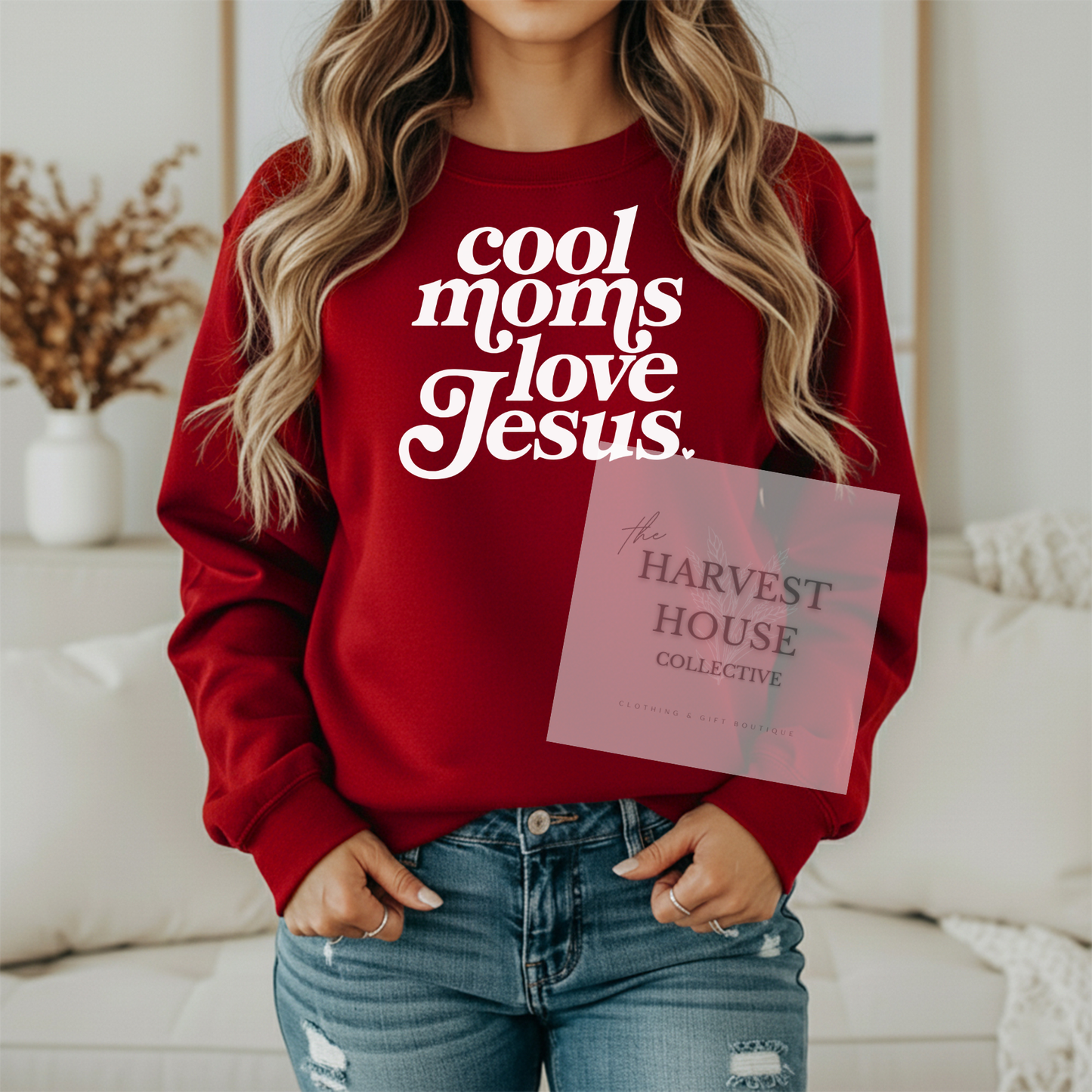 Cool Moms Love Jesus Gildan Crewneck & Hoodie