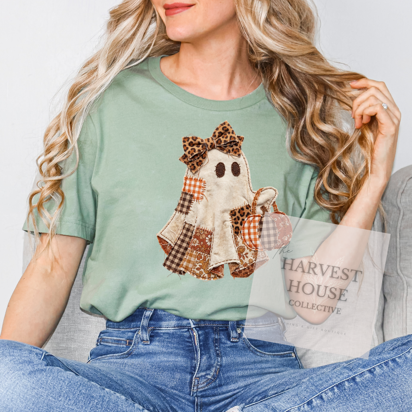 Patchwork Ghostie Bella Canvas Tee