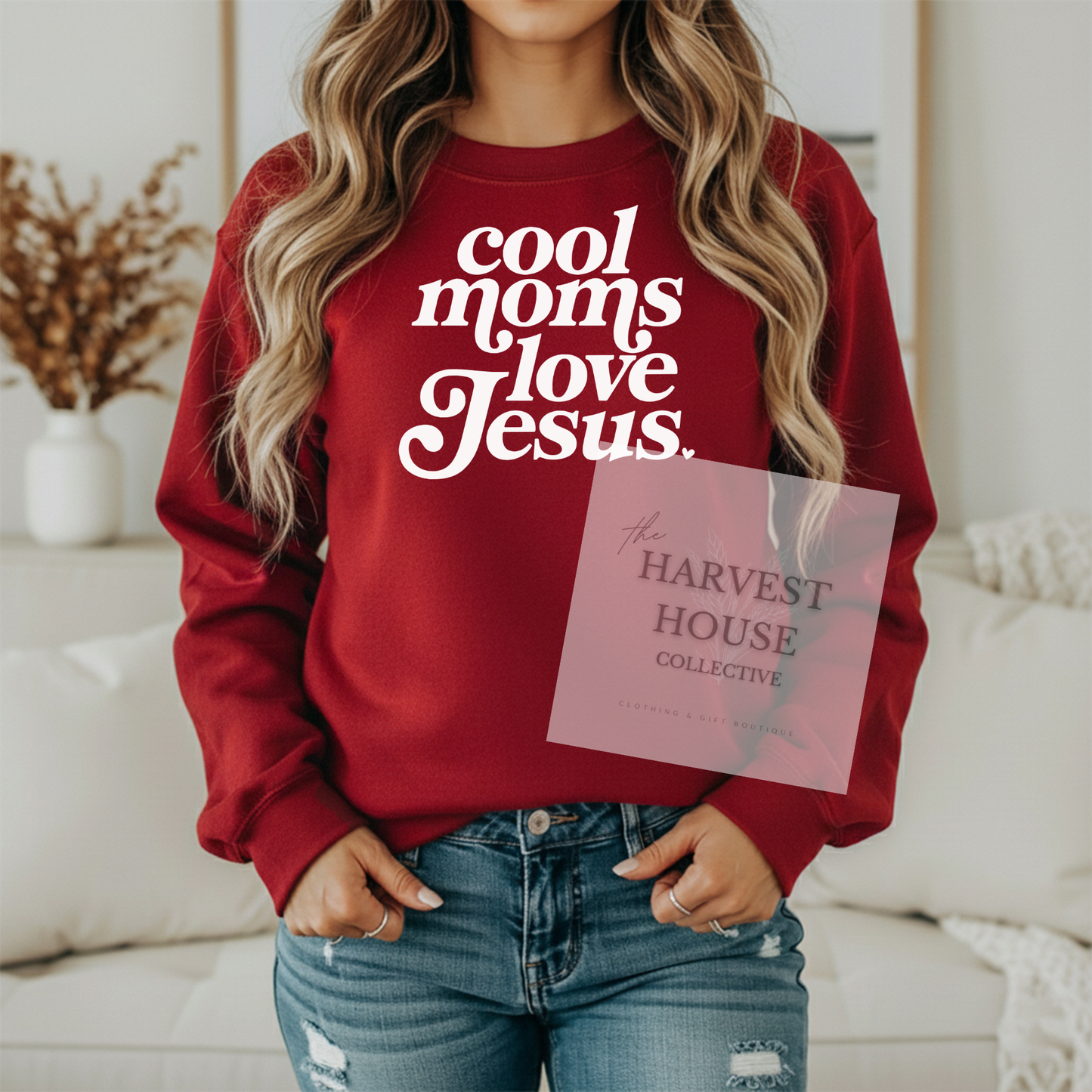 Cool Moms Love Jesus Gildan Crewneck & Hoodie