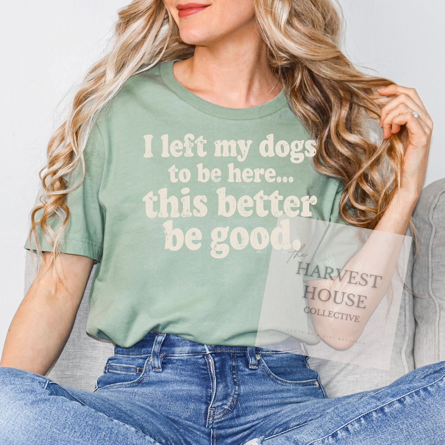 I Left My Dog To Be Here Bella Canvas Tee