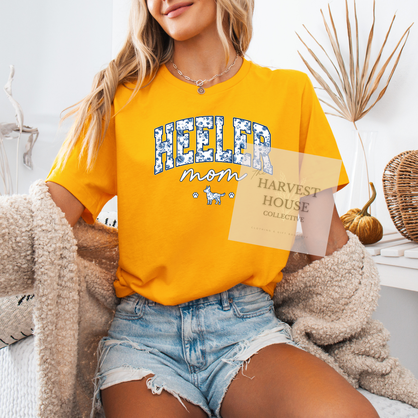 Floral Heeler Mom Shirt