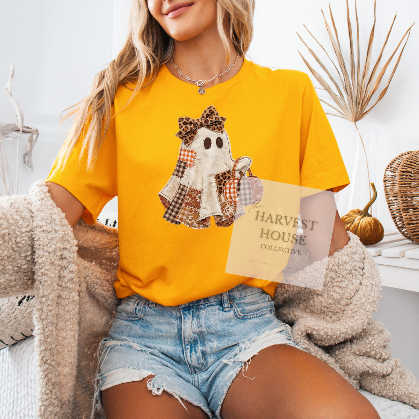 Patchwork Ghostie Bella Canvas Tee