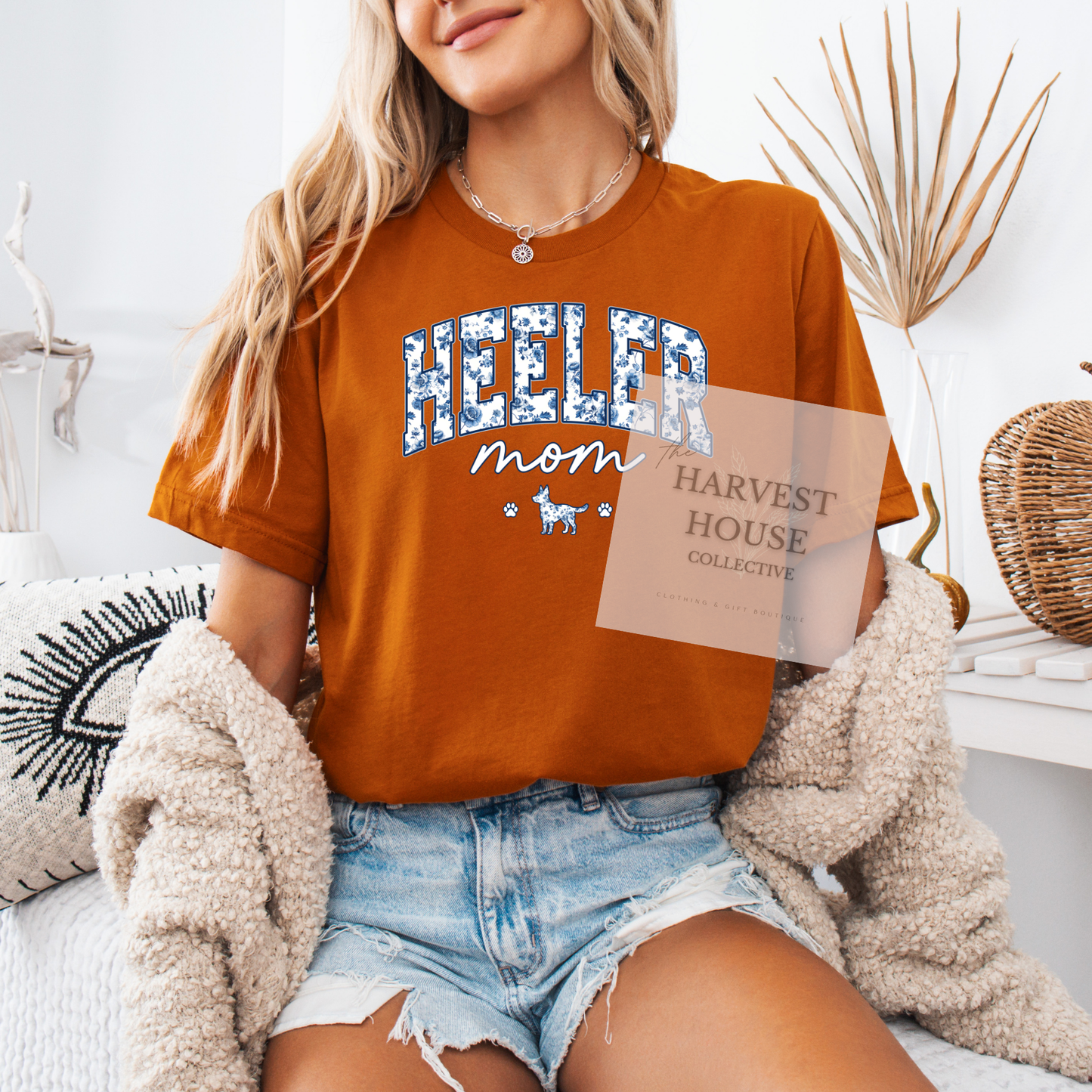 Floral Heeler Mom Shirt