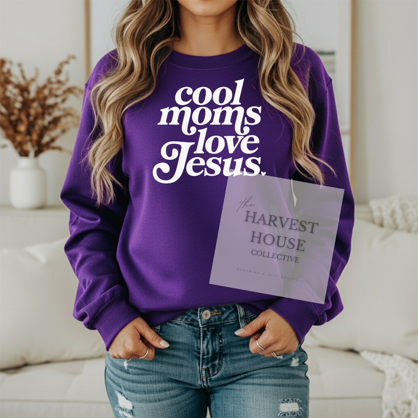 Cool Moms Love Jesus Gildan Crewneck & Hoodie
