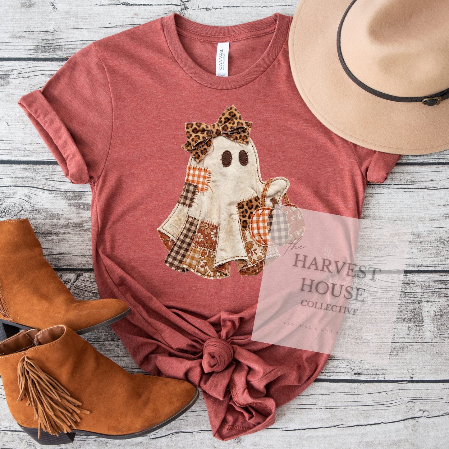 Patchwork Ghostie Bella Canvas Tee
