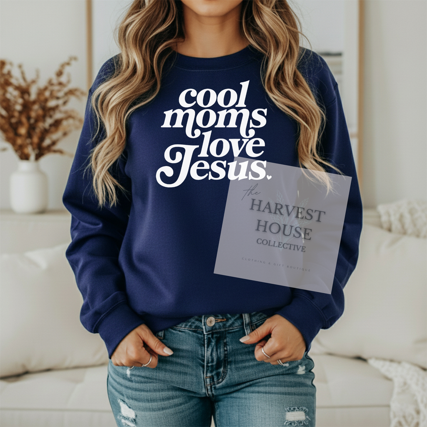 Cool Moms Love Jesus Gildan Crewneck & Hoodie
