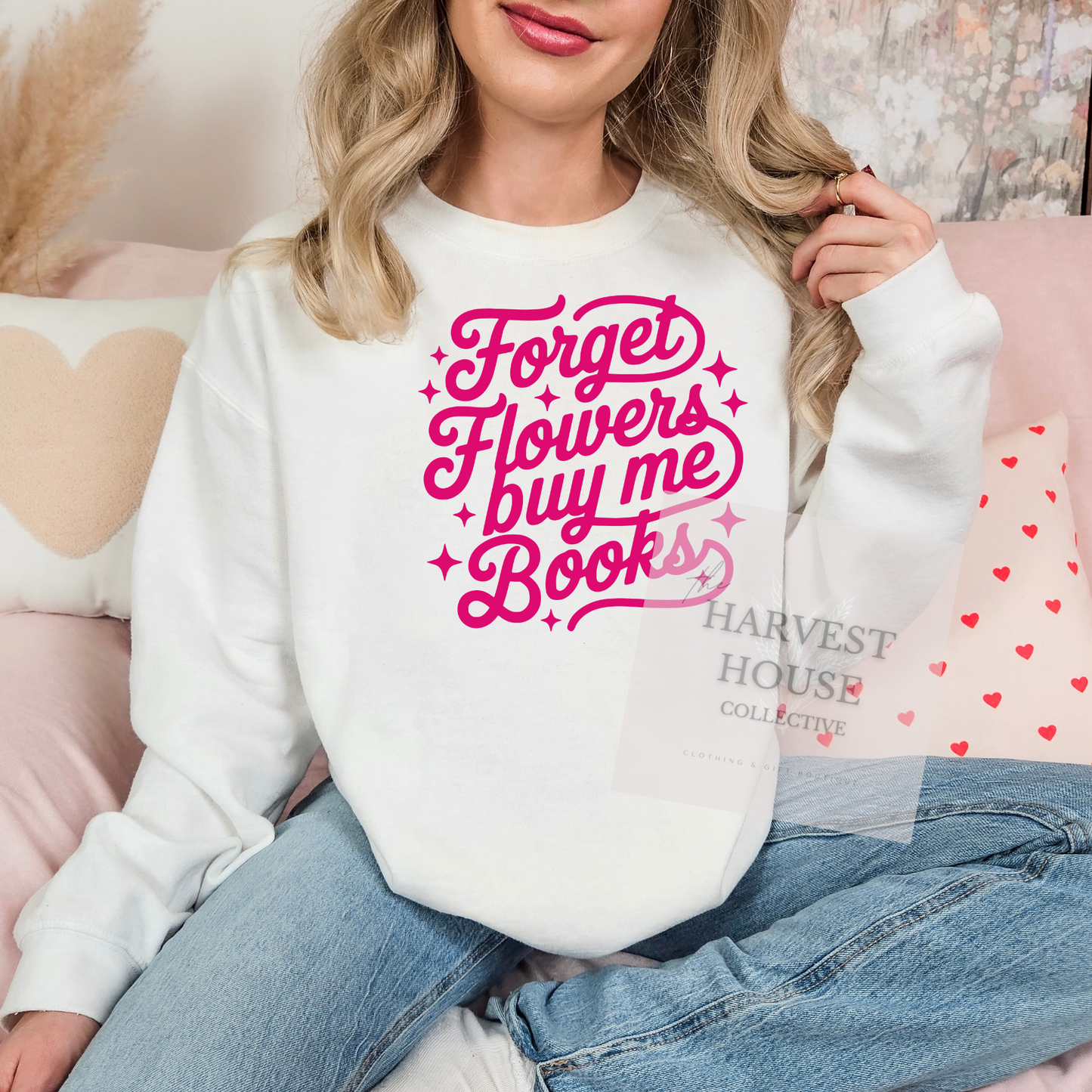 Forget Flowers, Buy Me Books Crewneck & Hoodie