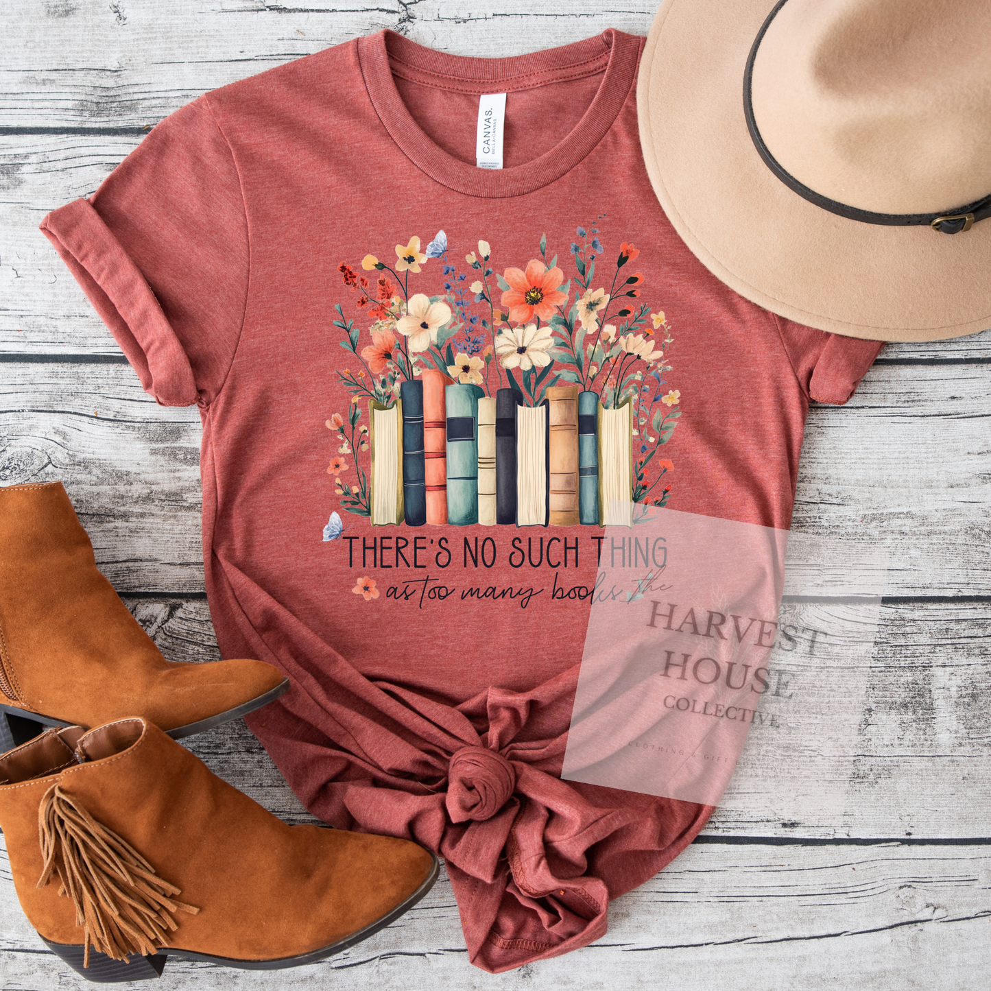 There's No Such Thing As Too Many Books Tee