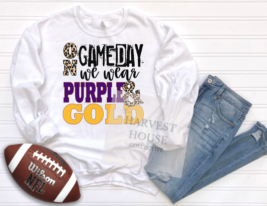On Gameday We Wear Purple And Gold Shirt