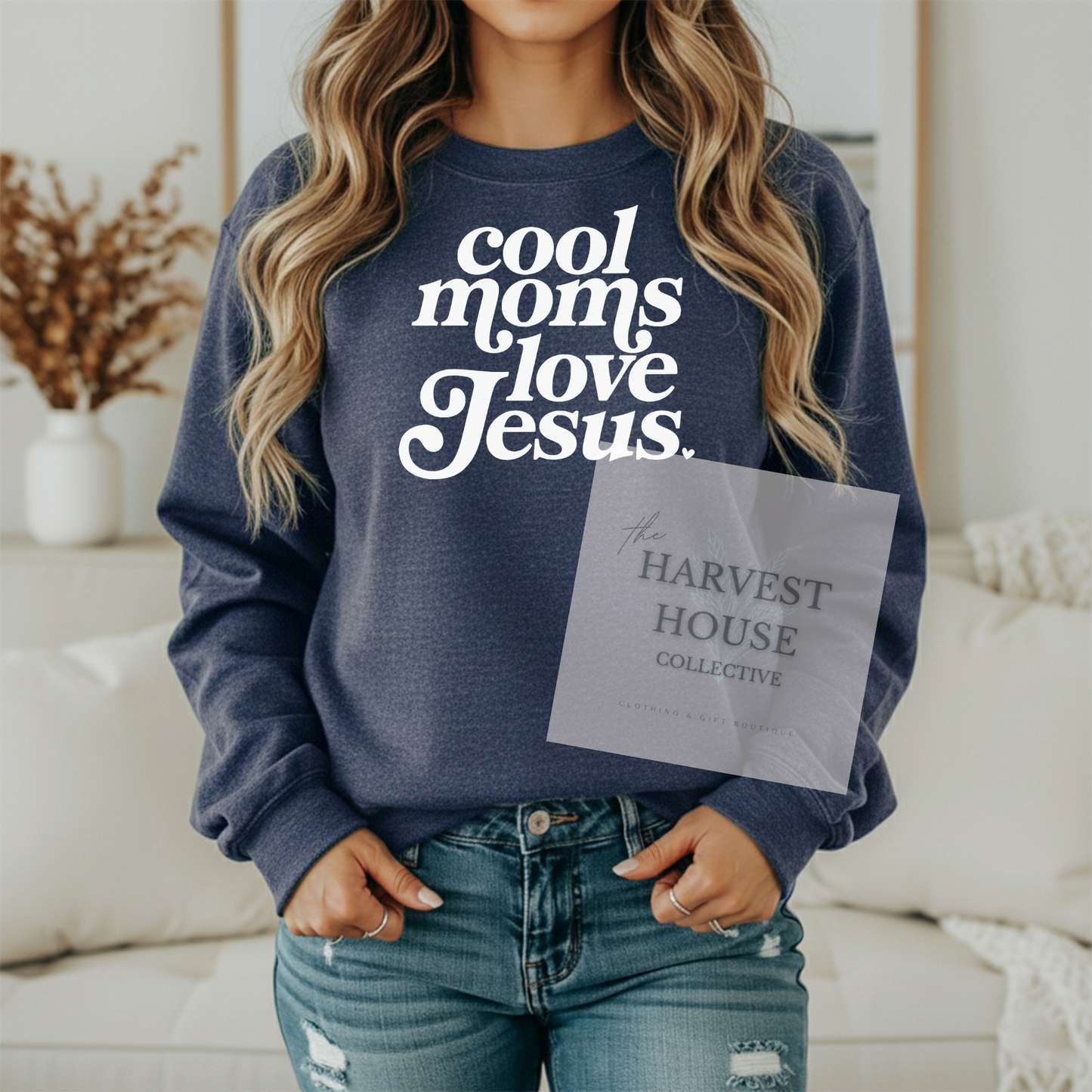 Cool Moms Love Jesus Gildan Crewneck & Hoodie