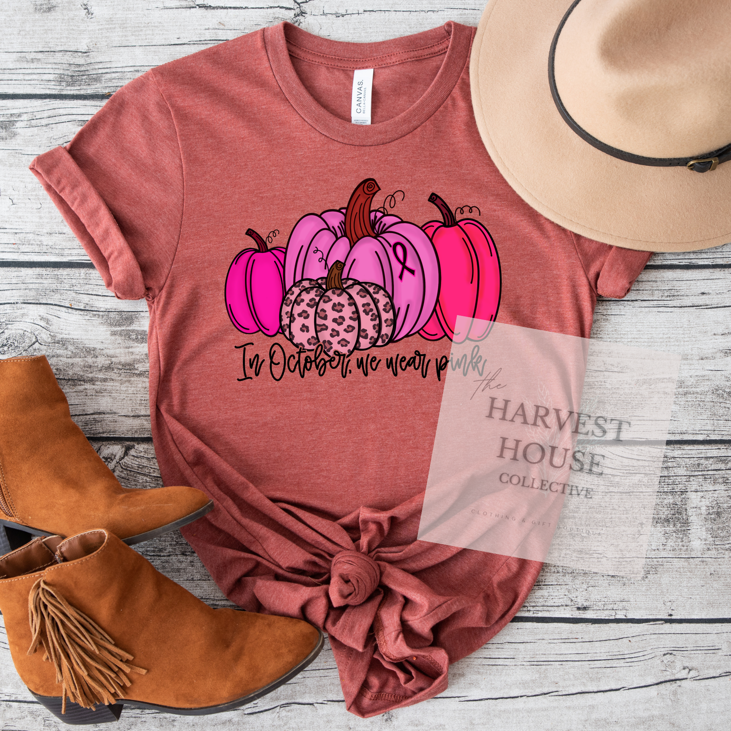 In October We Wear Pink Bella Canvas Tee
