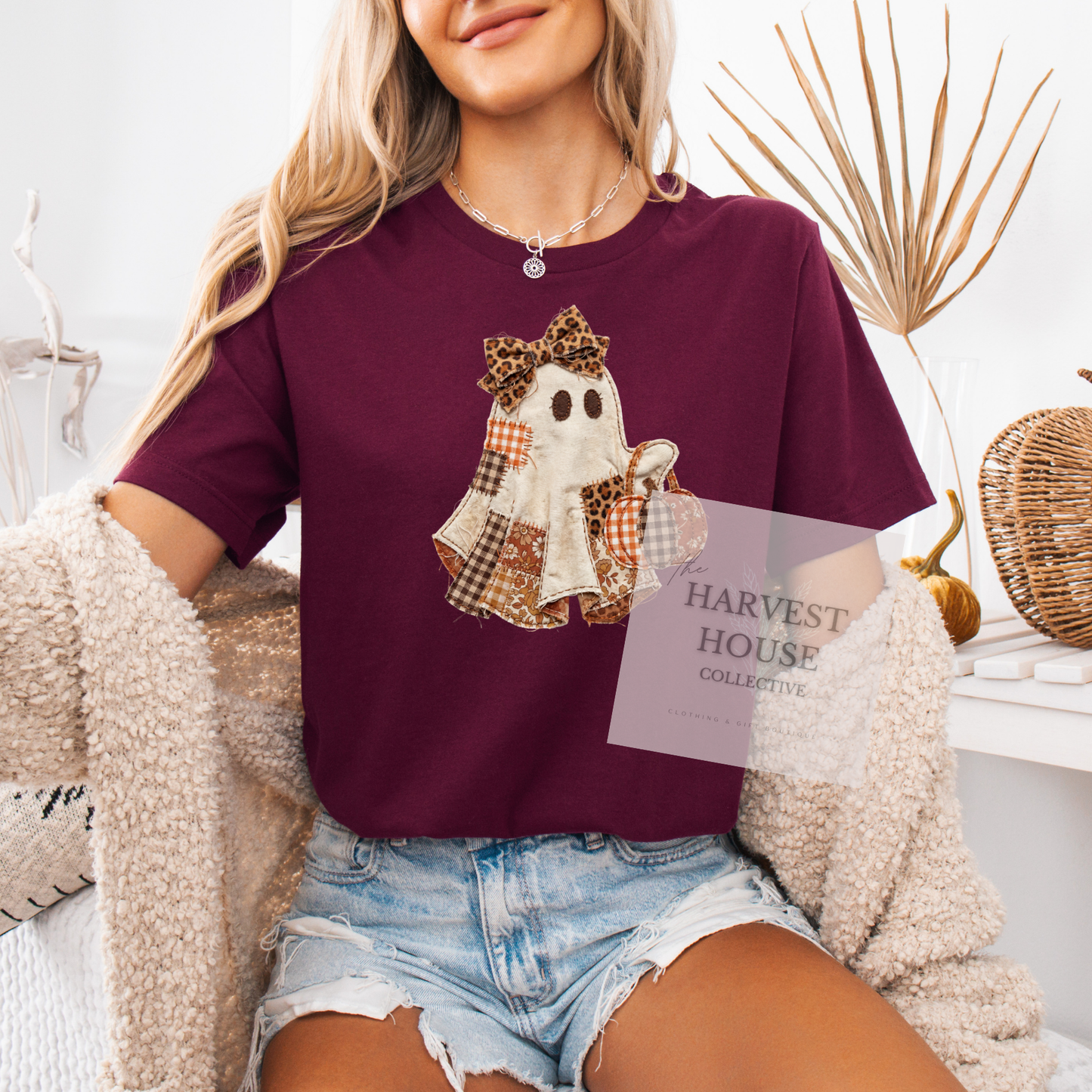 Patchwork Ghostie Bella Canvas Tee