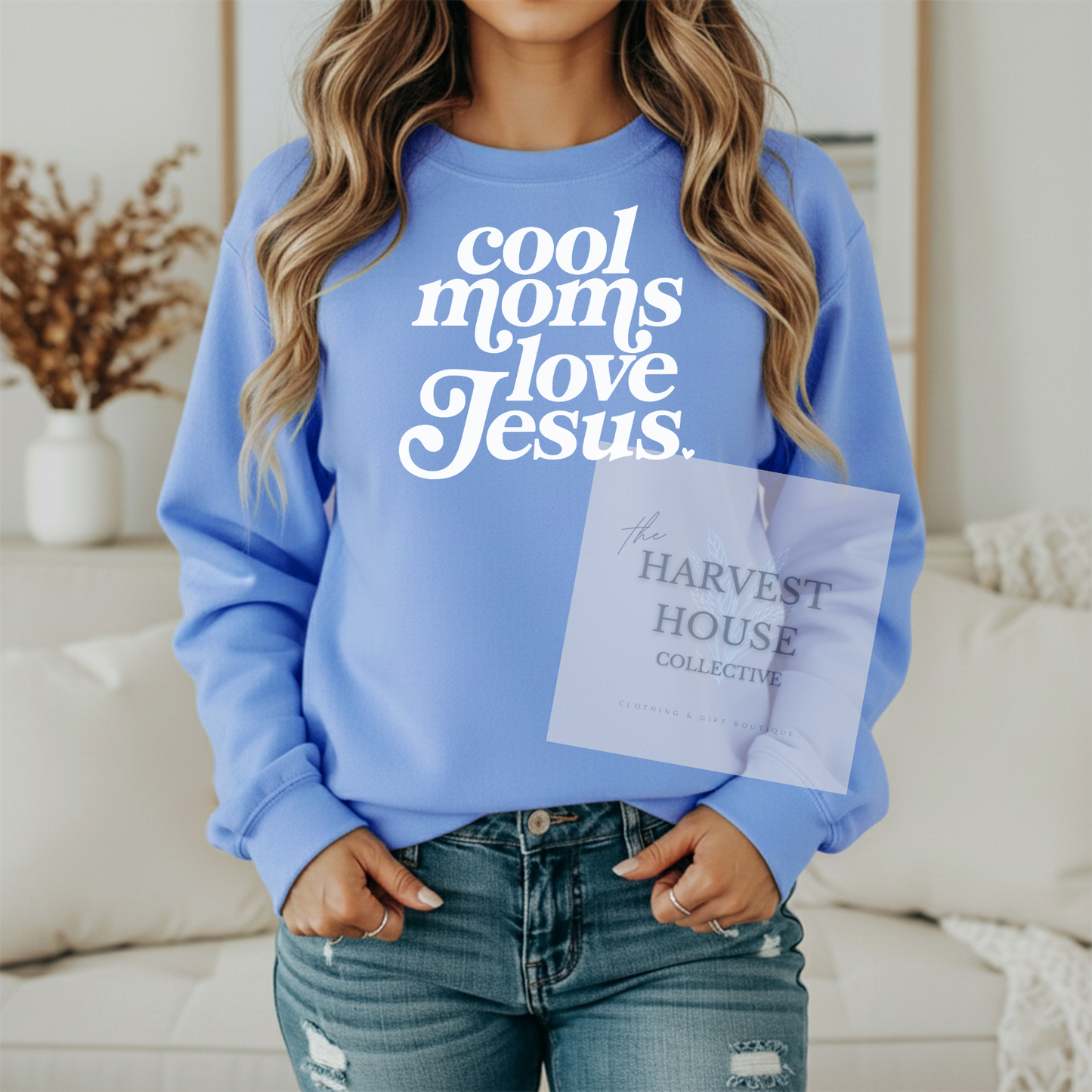 Cool Moms Love Jesus Gildan Crewneck & Hoodie