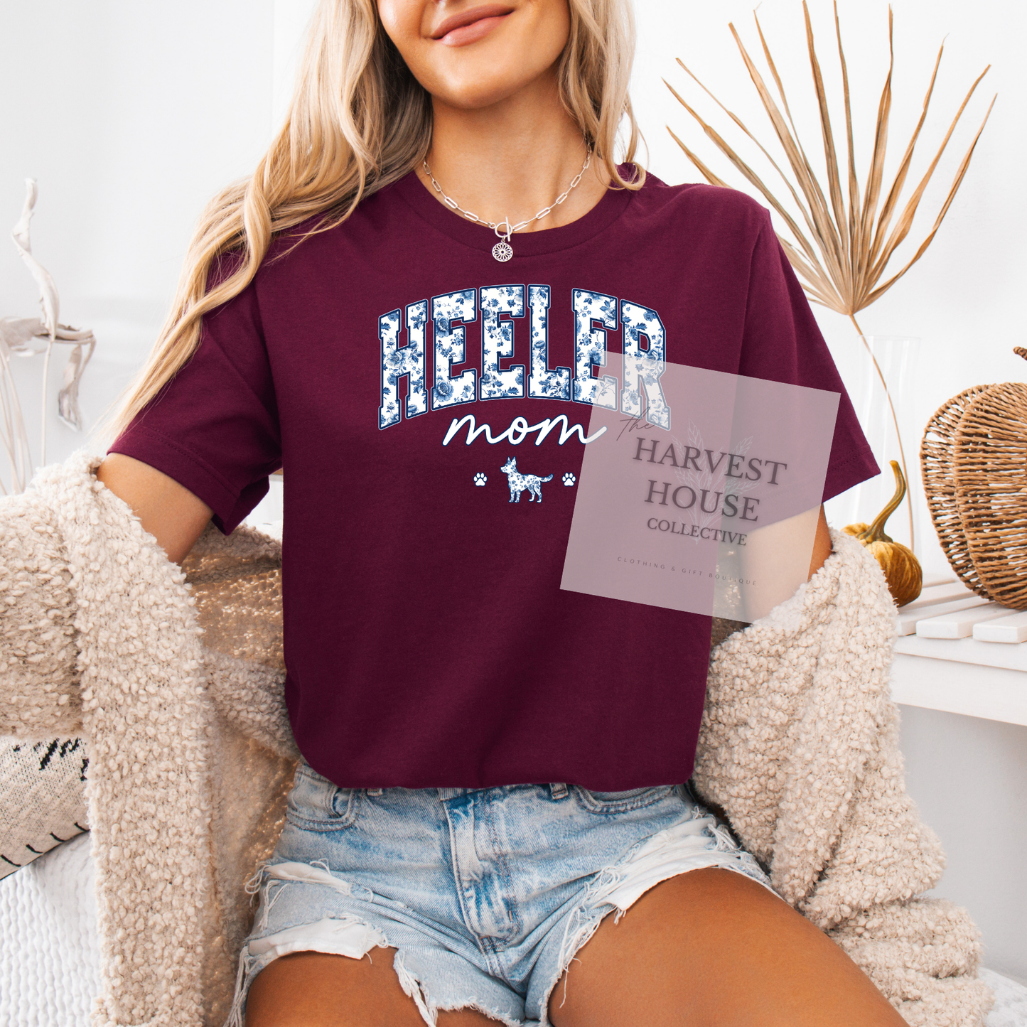Floral Heeler Mom Shirt