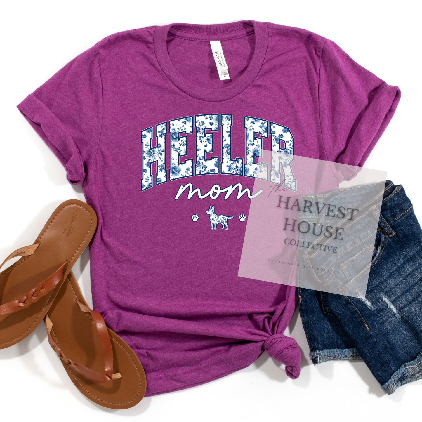 Floral Heeler Mom Shirt