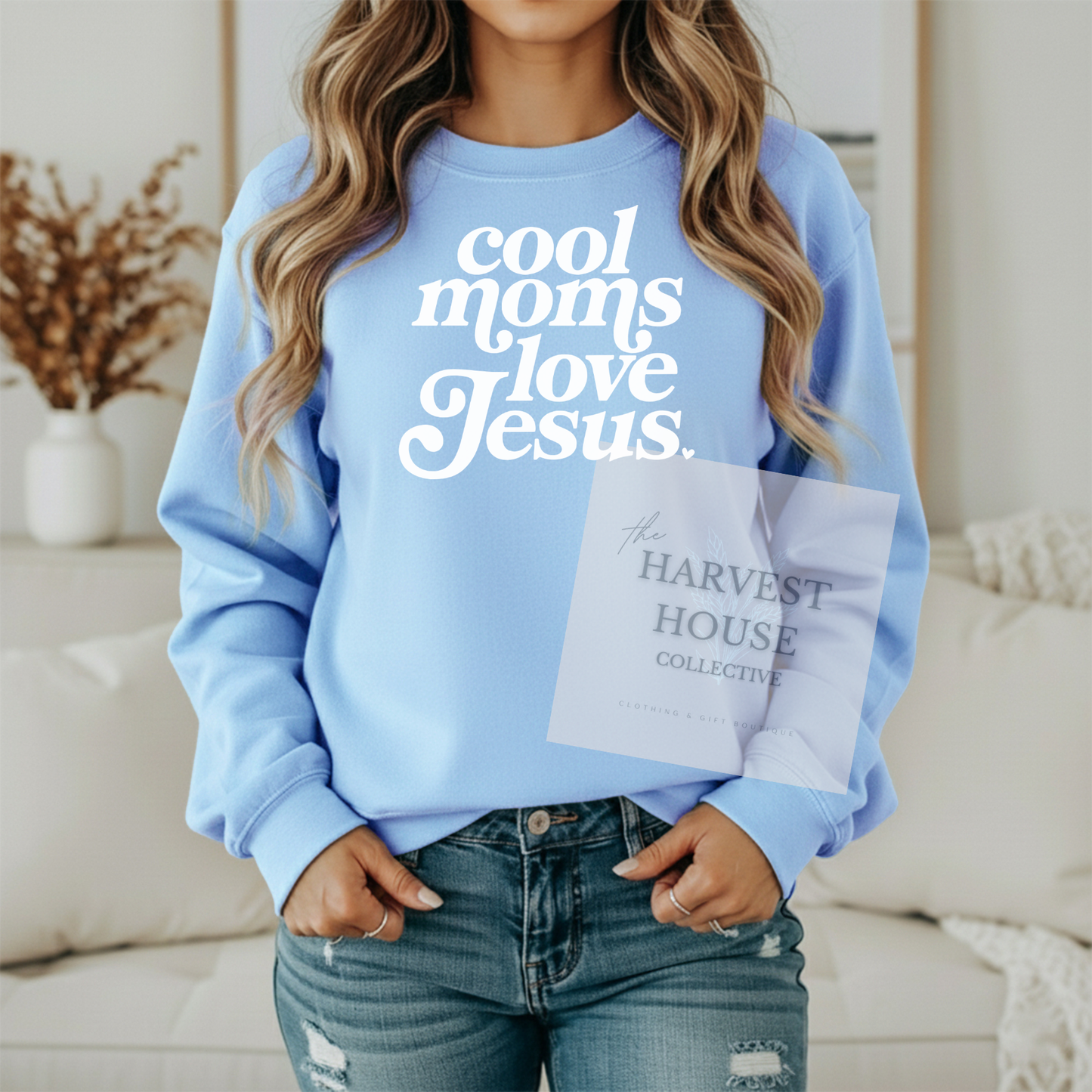 Cool Moms Love Jesus Gildan Crewneck & Hoodie