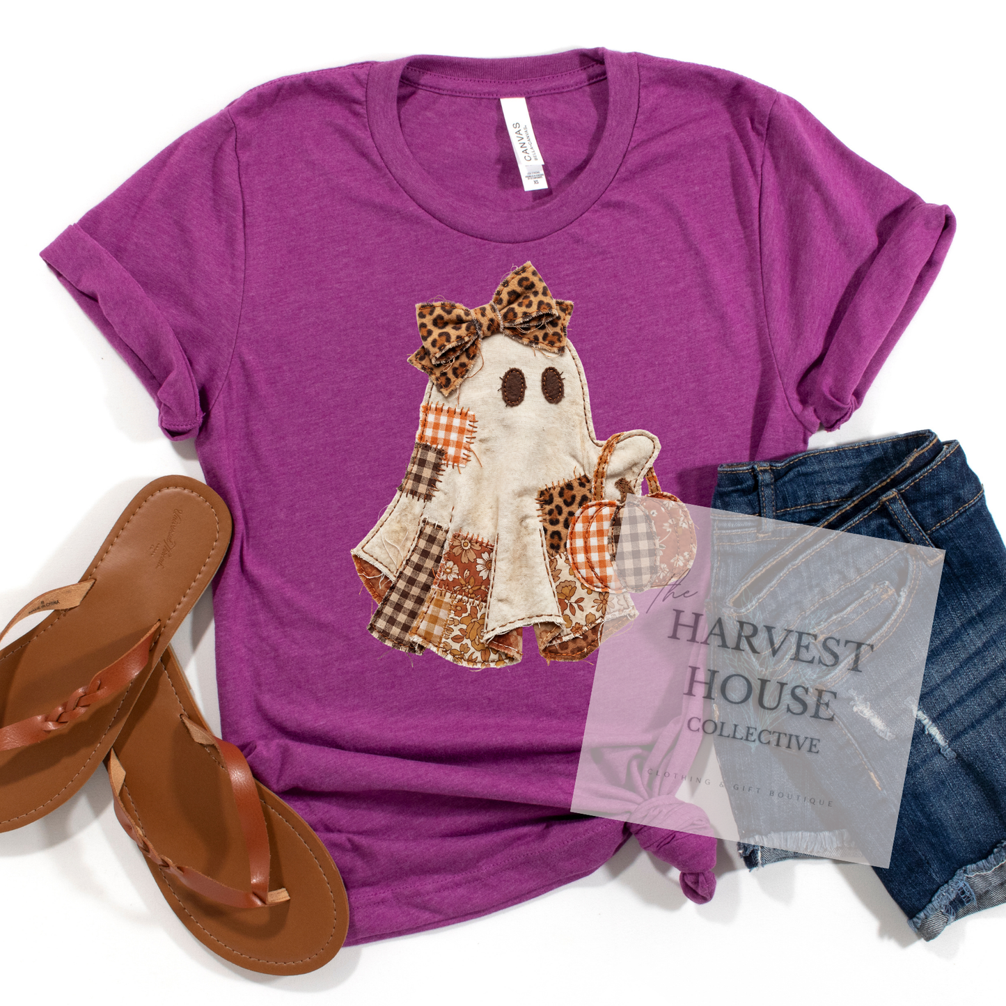Patchwork Ghostie Bella Canvas Tee