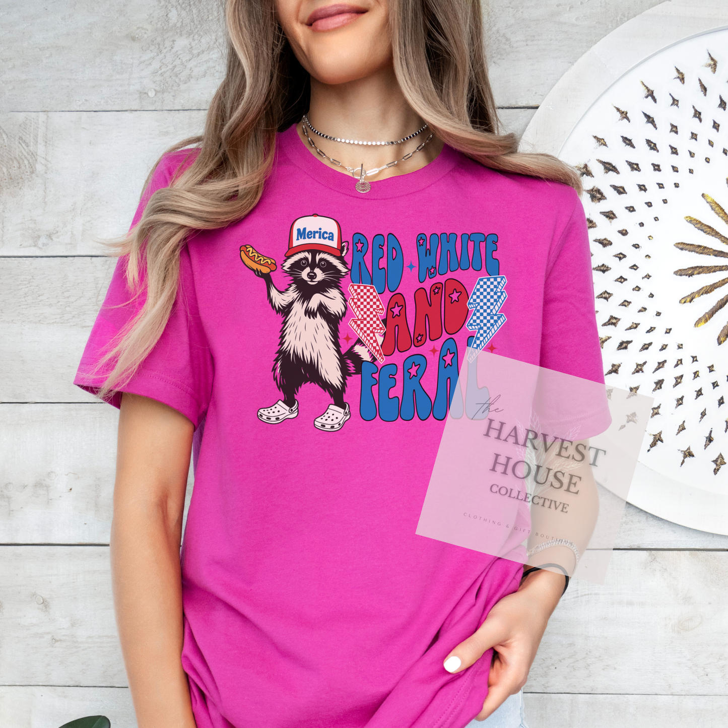 Red White And Feral Bella Canvas Tee
