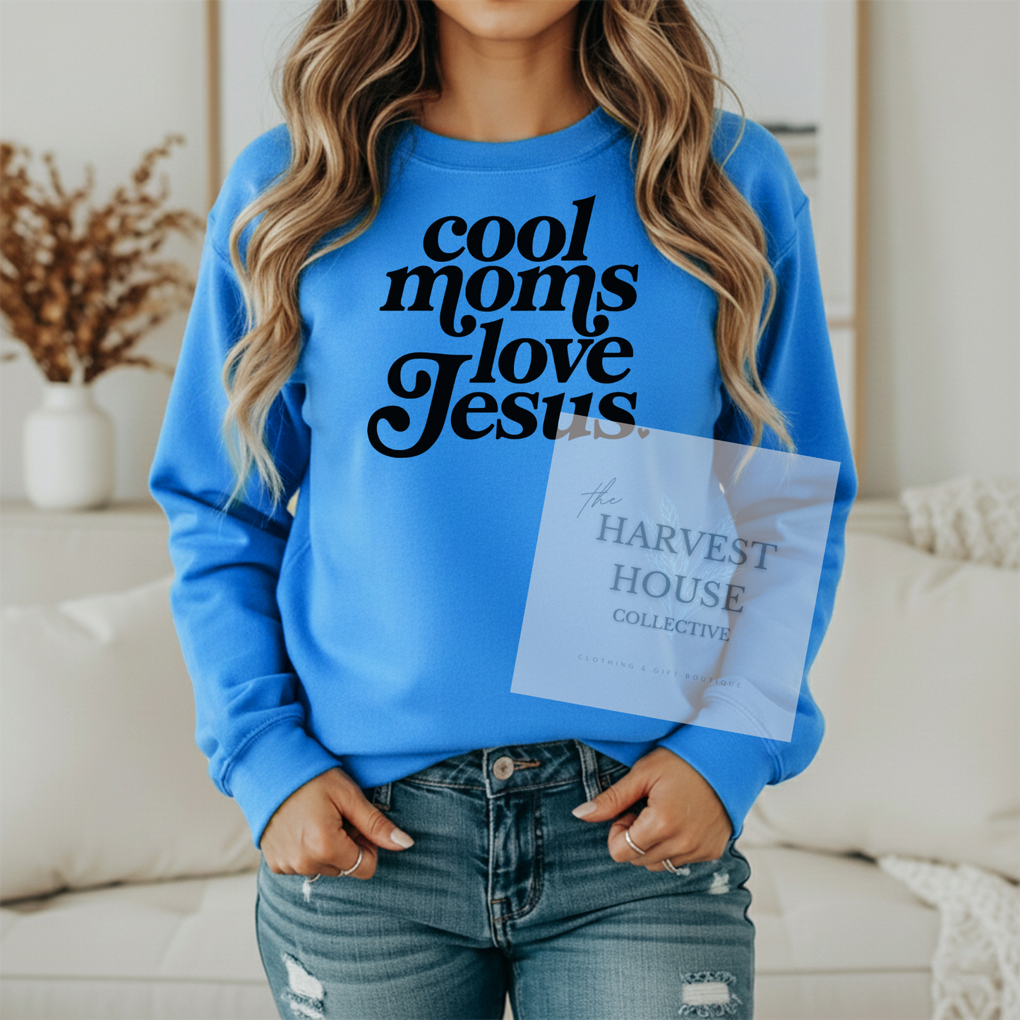 Cool Moms Love Jesus Gildan Crewneck & Hoodie