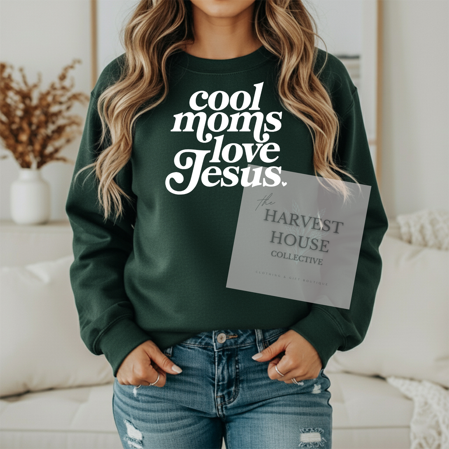 Cool Moms Love Jesus Gildan Crewneck & Hoodie
