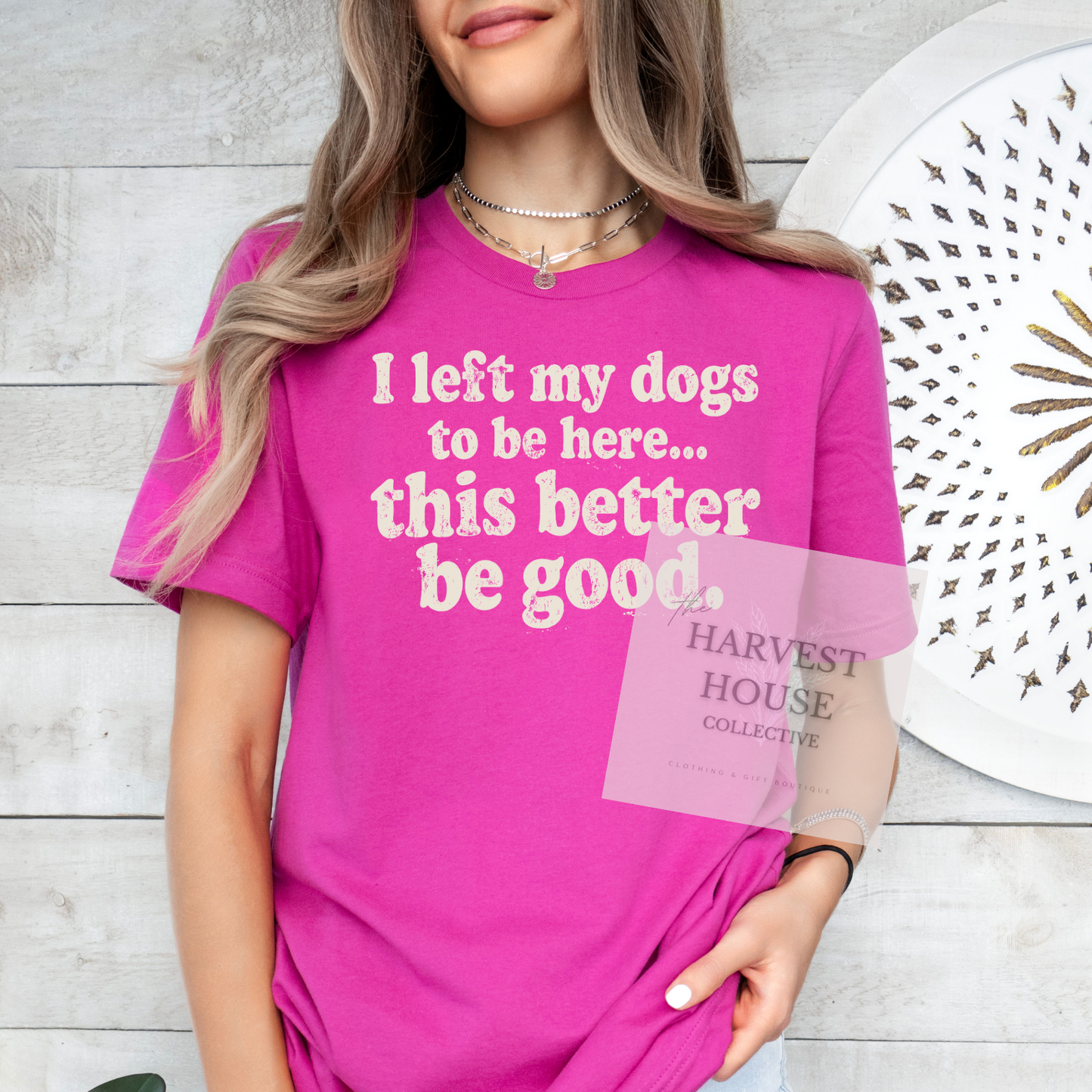 I Left My Dog To Be Here Bella Canvas Tee