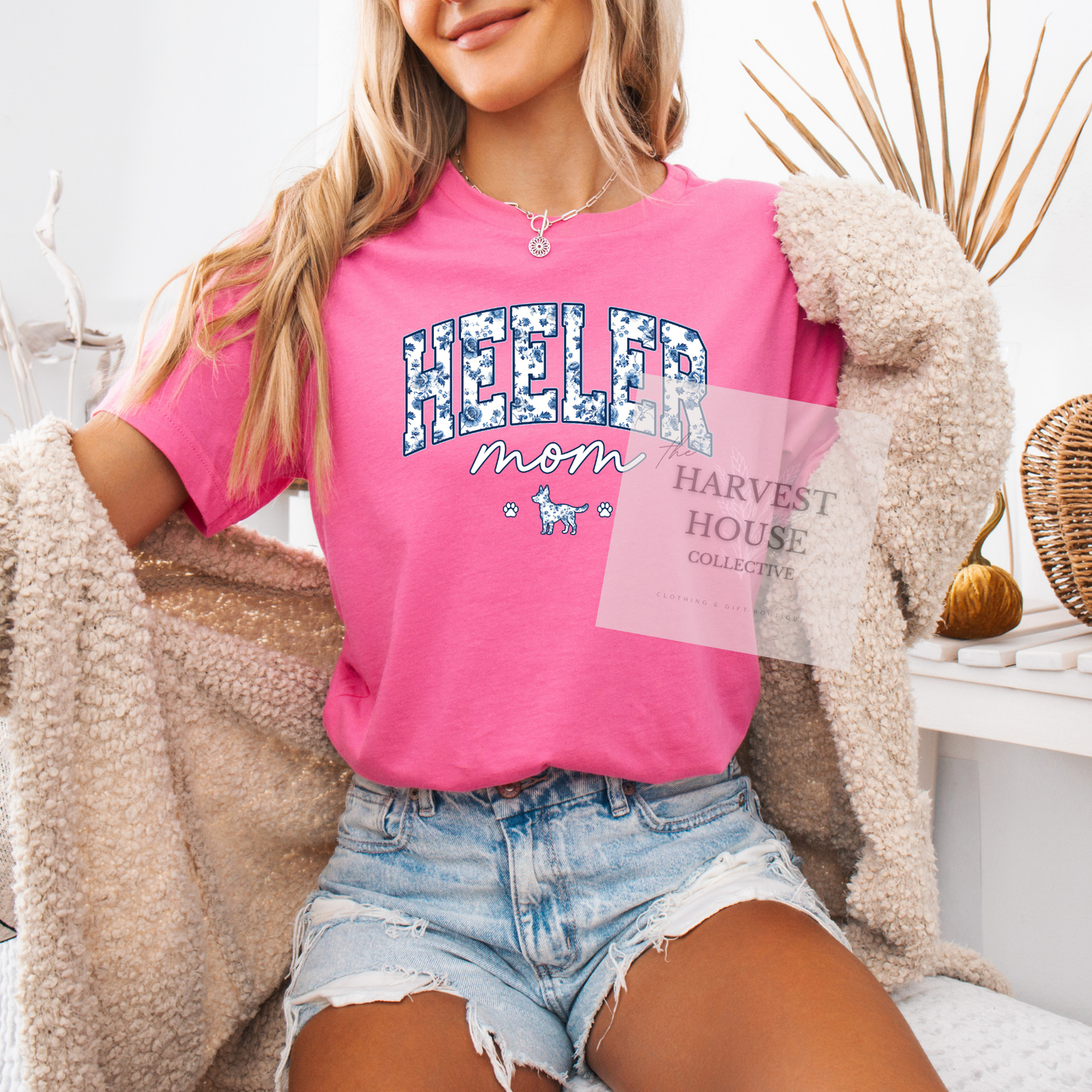 Floral Heeler Mom Shirt