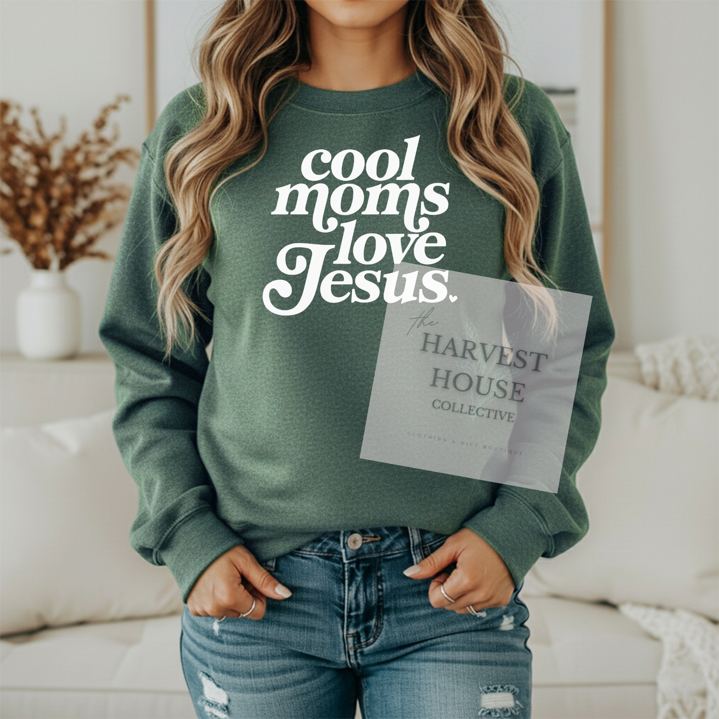 Cool Moms Love Jesus Gildan Crewneck & Hoodie