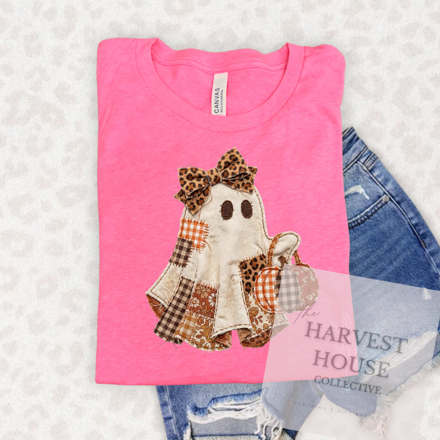 Patchwork Ghostie Bella Canvas Tee